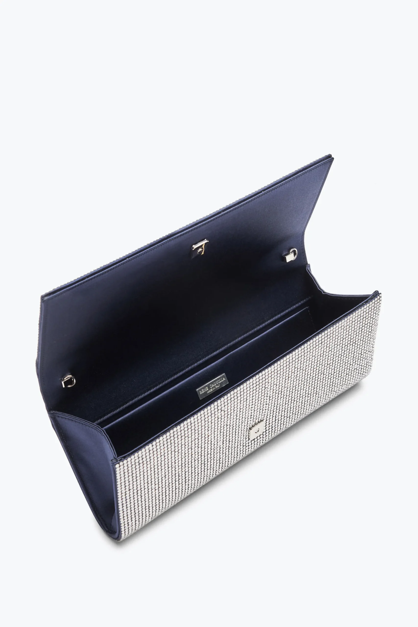 Pochette Zafira bleue avec cristaux all-over