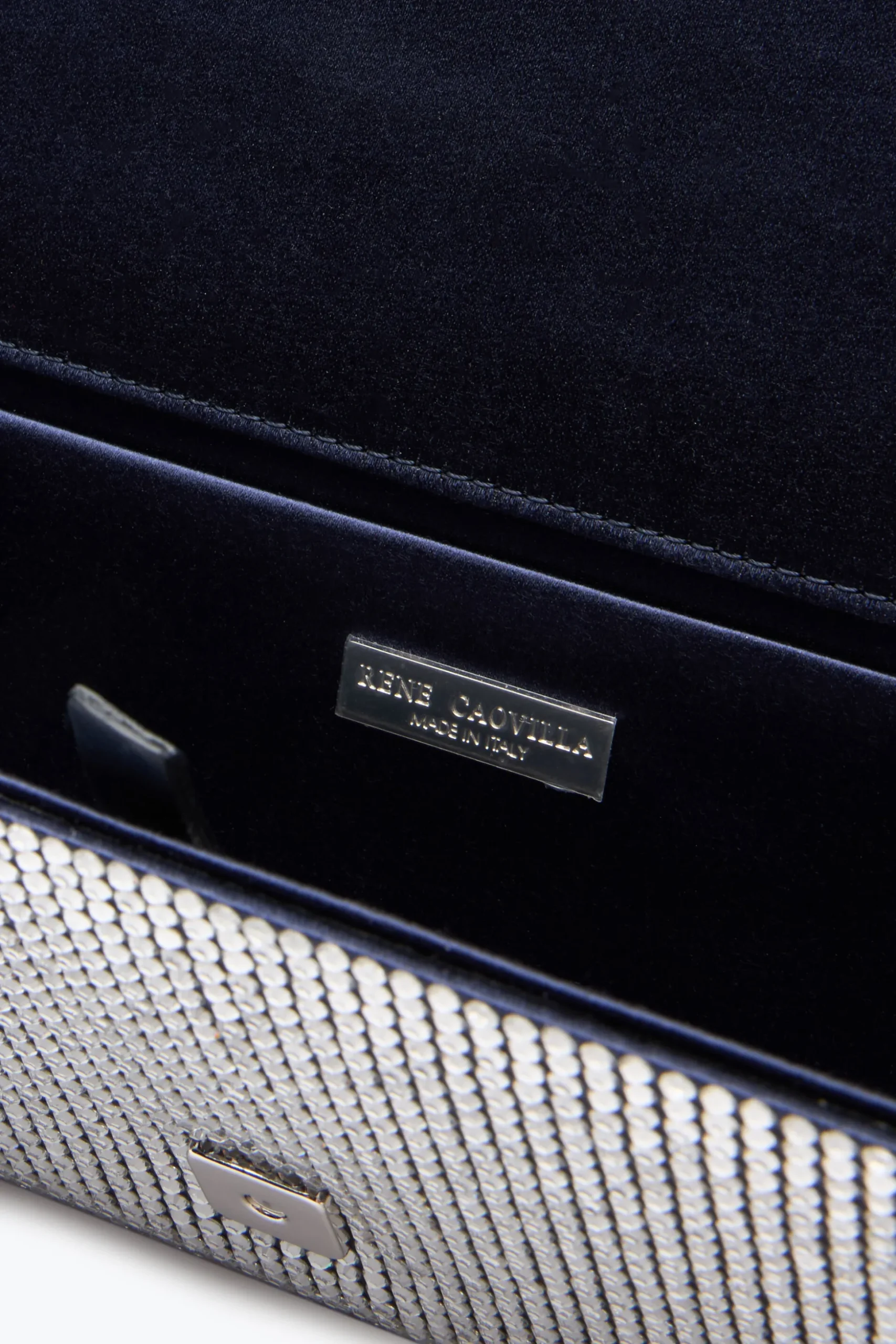 Pochette Zafira bleue avec cristaux all-over