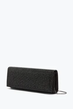 Pochette Zafira noire avec cristaux all-over
