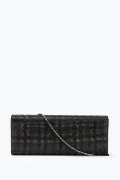 Pochette Zafira noire avec cristaux all-over
