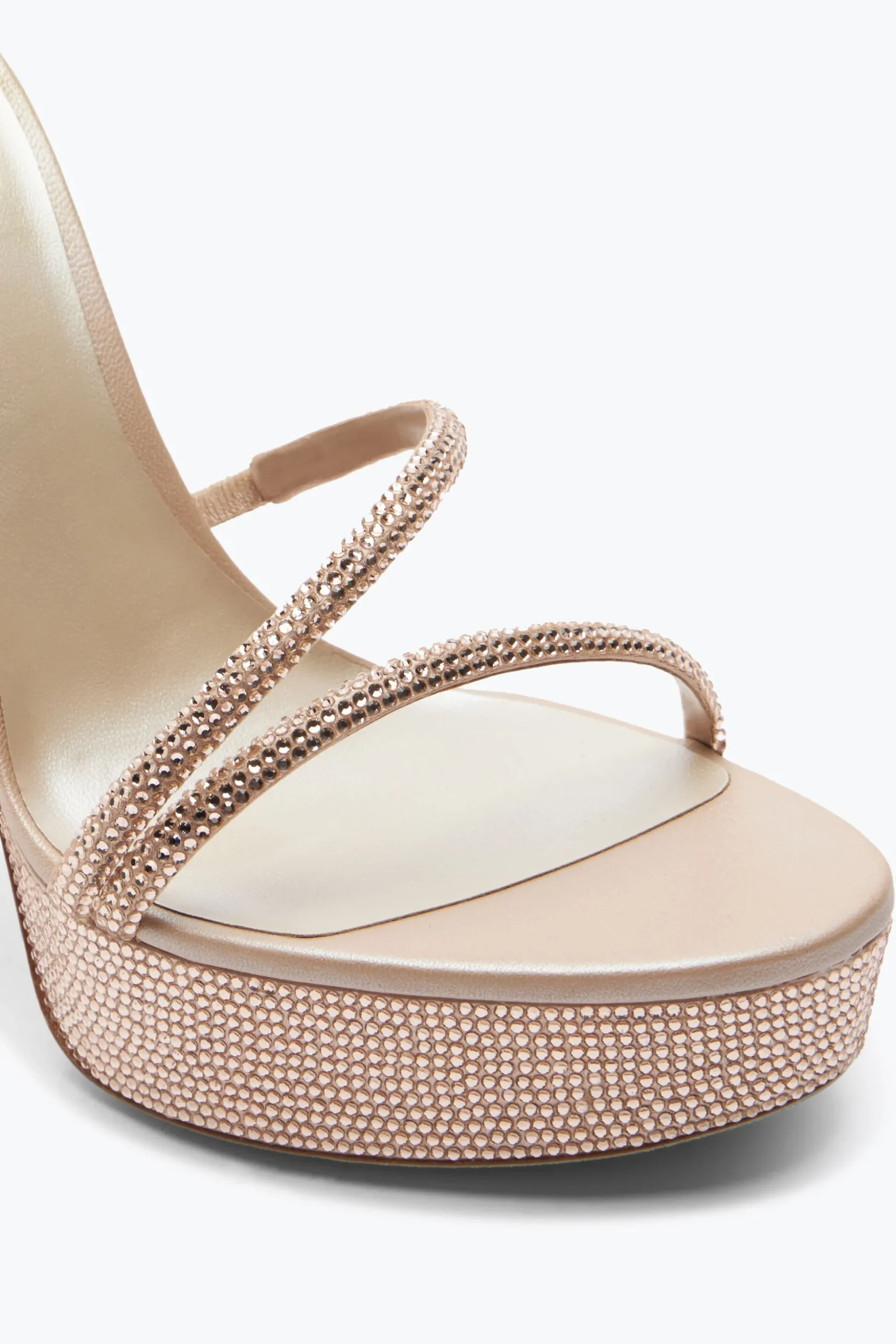 Sandale À Plateforme Margot Beige Avec Cristaux 130