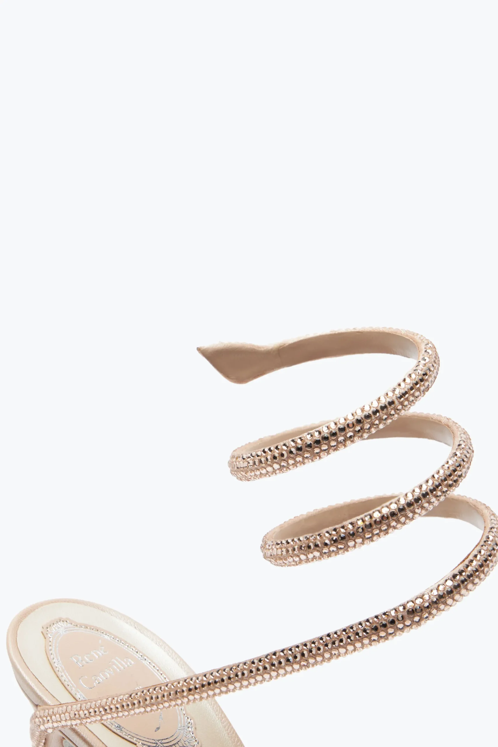 Sandale À Plateforme Margot Beige Avec Cristaux 130