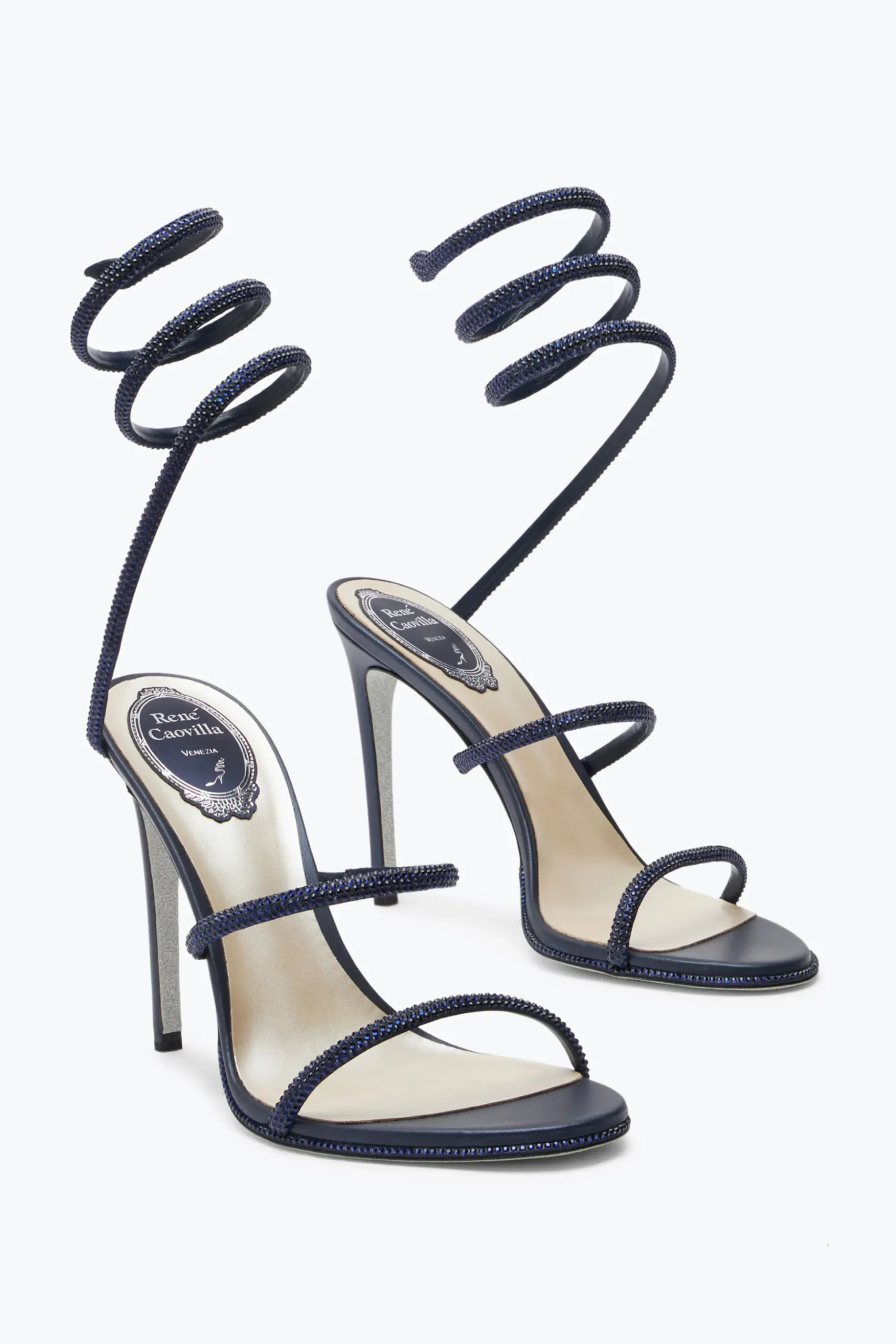 Sandale Bleu Foncé Avec Cristaux Cleo 105