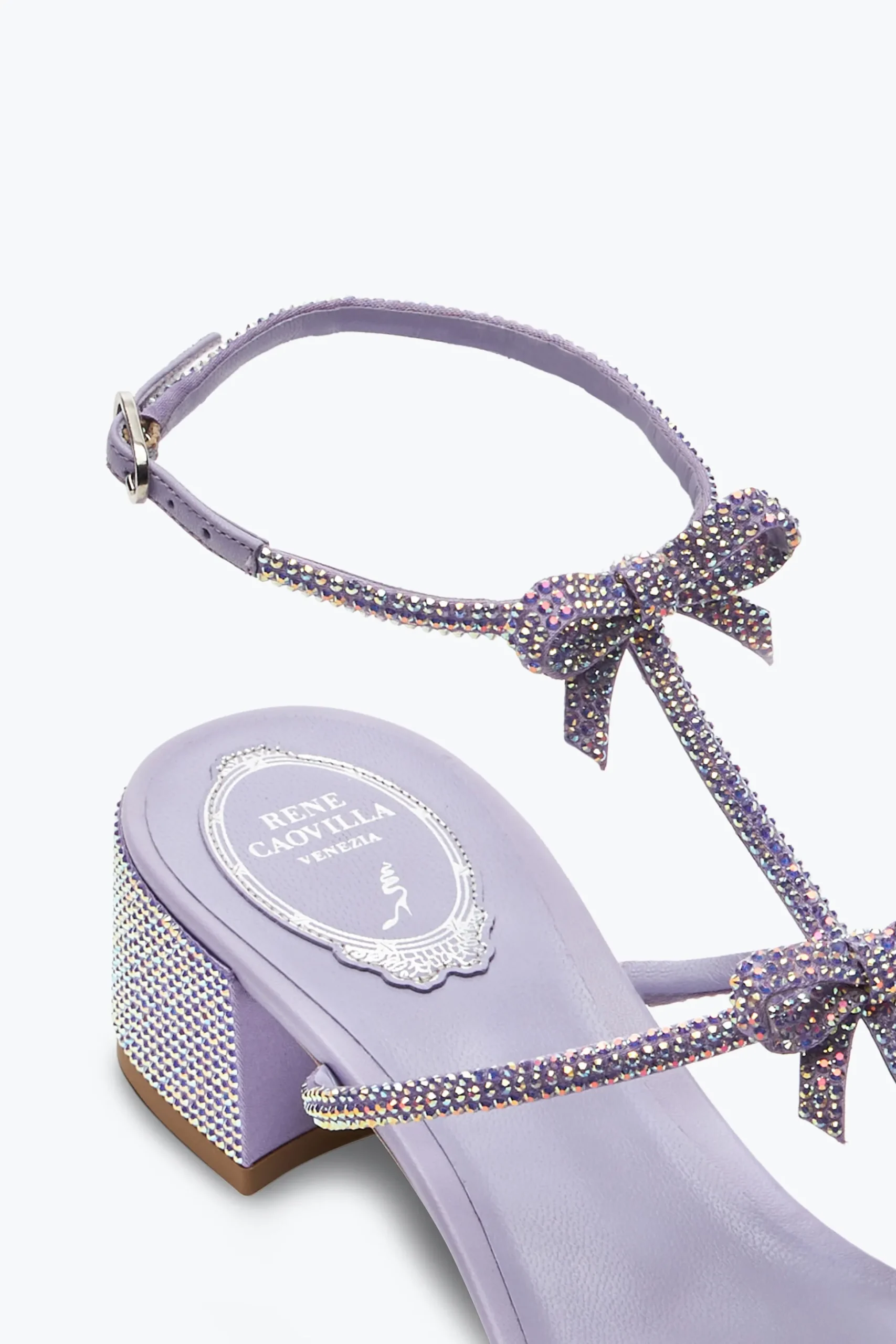 Sandale Caterina lilas avec cristaux 35