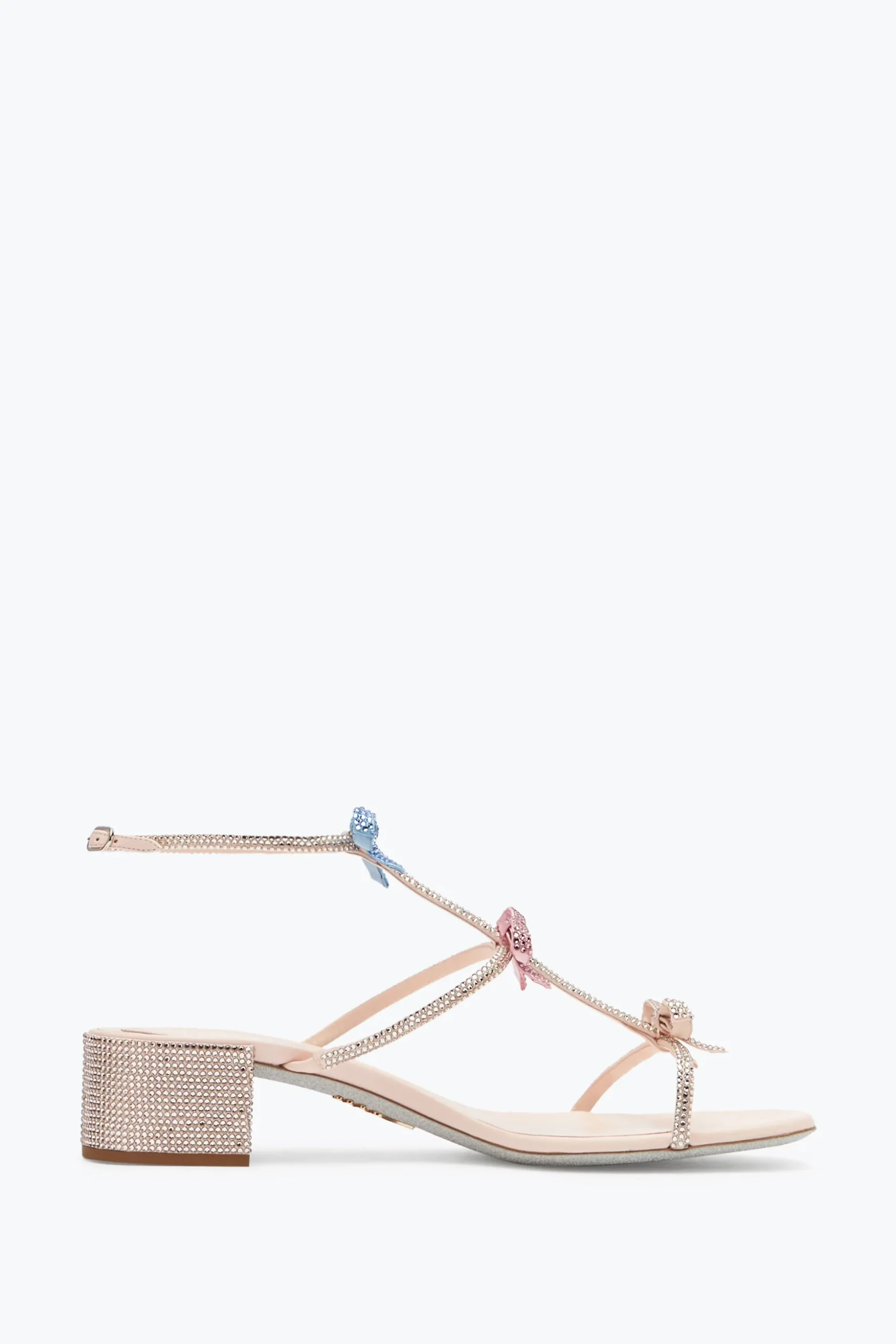 Sandale Caterina pêche avec cristaux multicolores 40