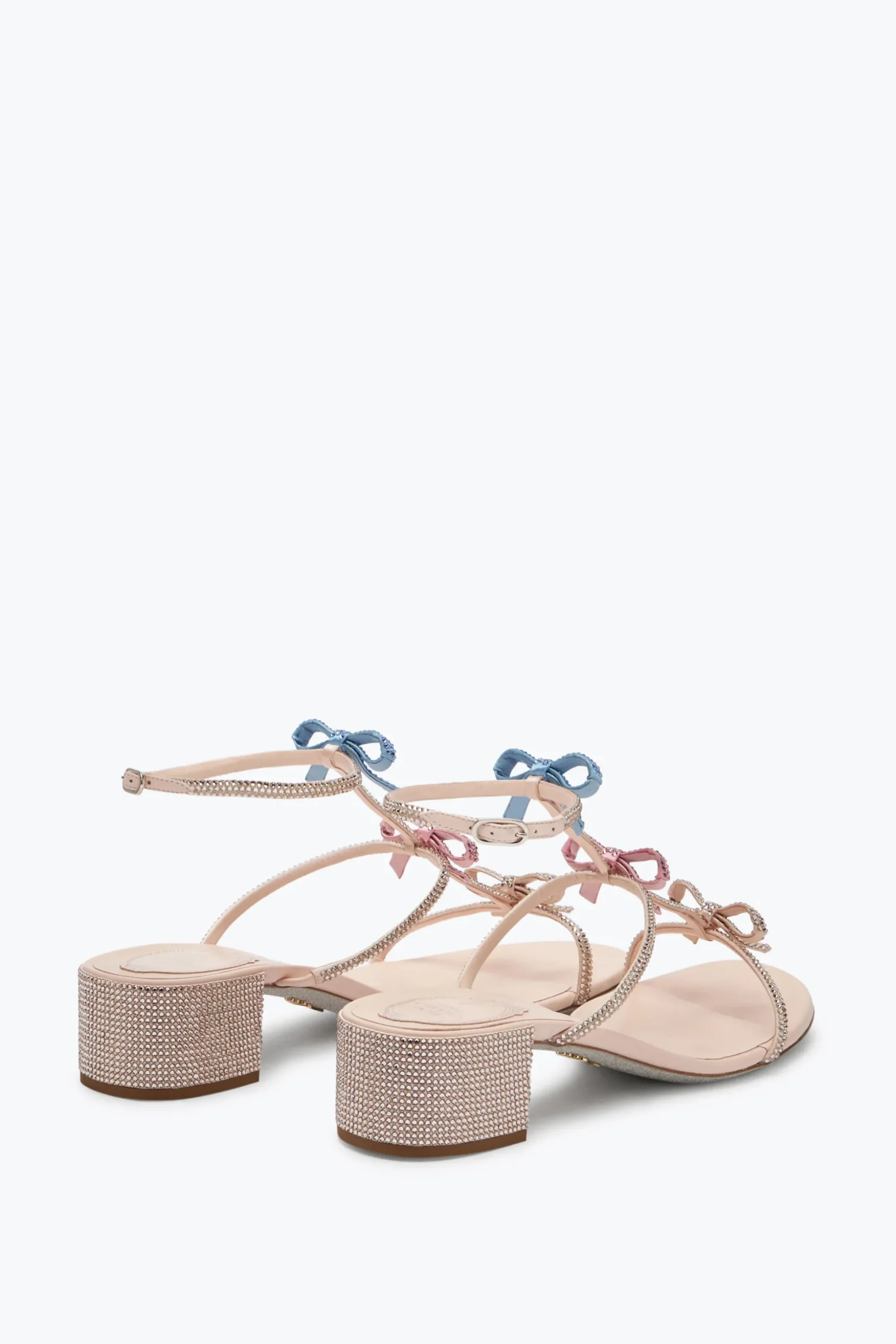 Sandale Caterina pêche avec cristaux multicolores 40