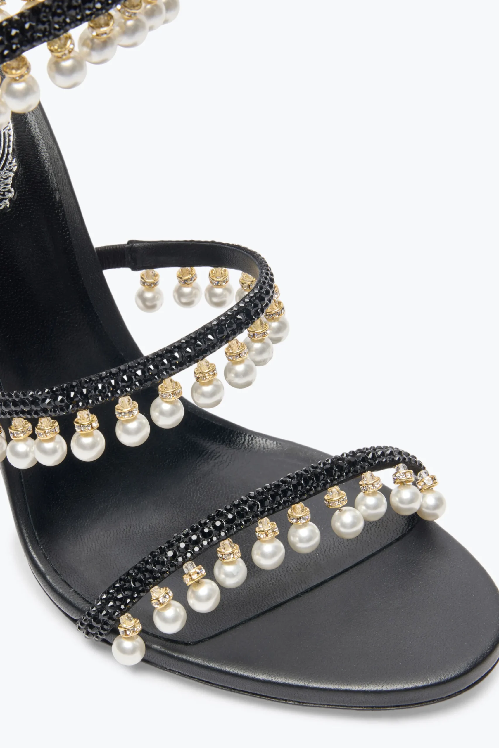 SANDALE CHANDELIER NOIRE AVEC PERLES 105