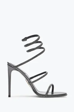 Sandale Cleo anthracite avec cristaux 105