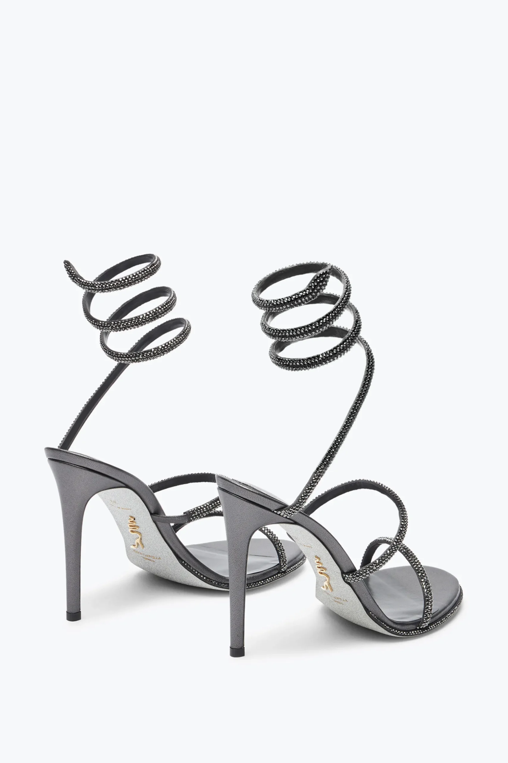 Sandale Cleo anthracite avec cristaux 105