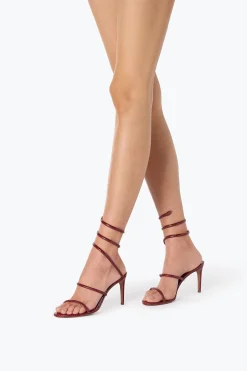 SANDALE CLEO EN CUIR D’AYERS BORDEAUX 80
