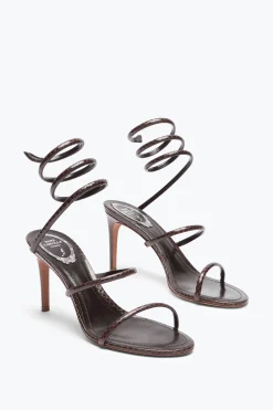 SANDALE CLEO EN CUIR D’AYERS MARRON 80