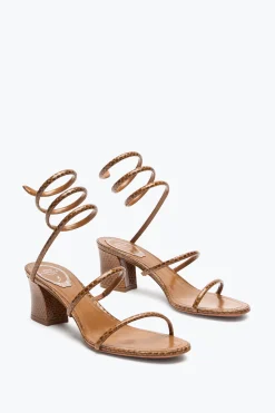 SANDALE CLEO EN CUIR D’AYERS COGNAC 50