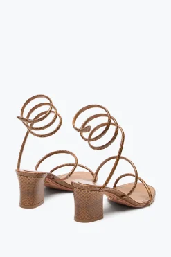SANDALE CLEO EN CUIR D’AYERS COGNAC 50