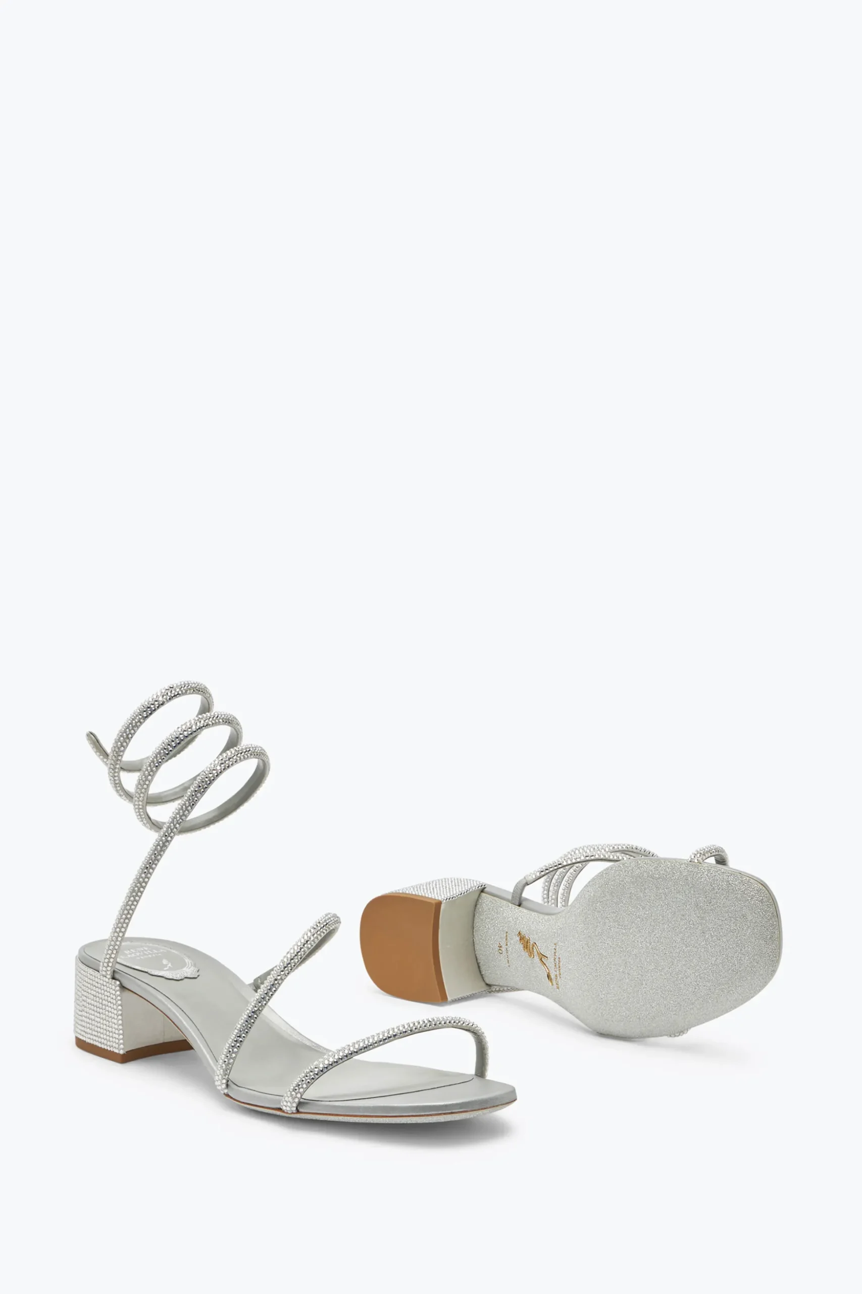 Sandale Cleo Grise Avec Cristaux 35