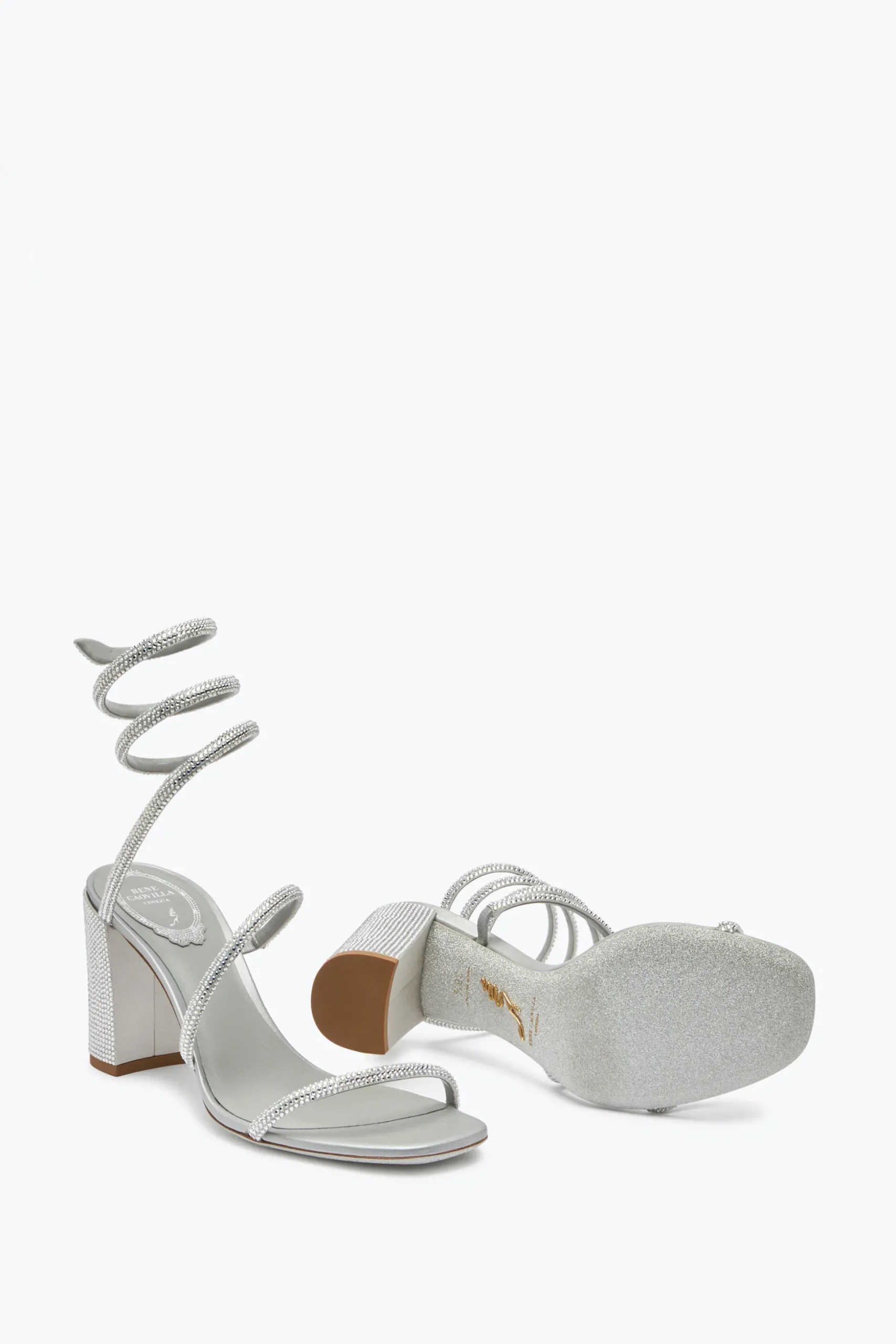 Sandale Cleo Grise Avec Cristaux 80