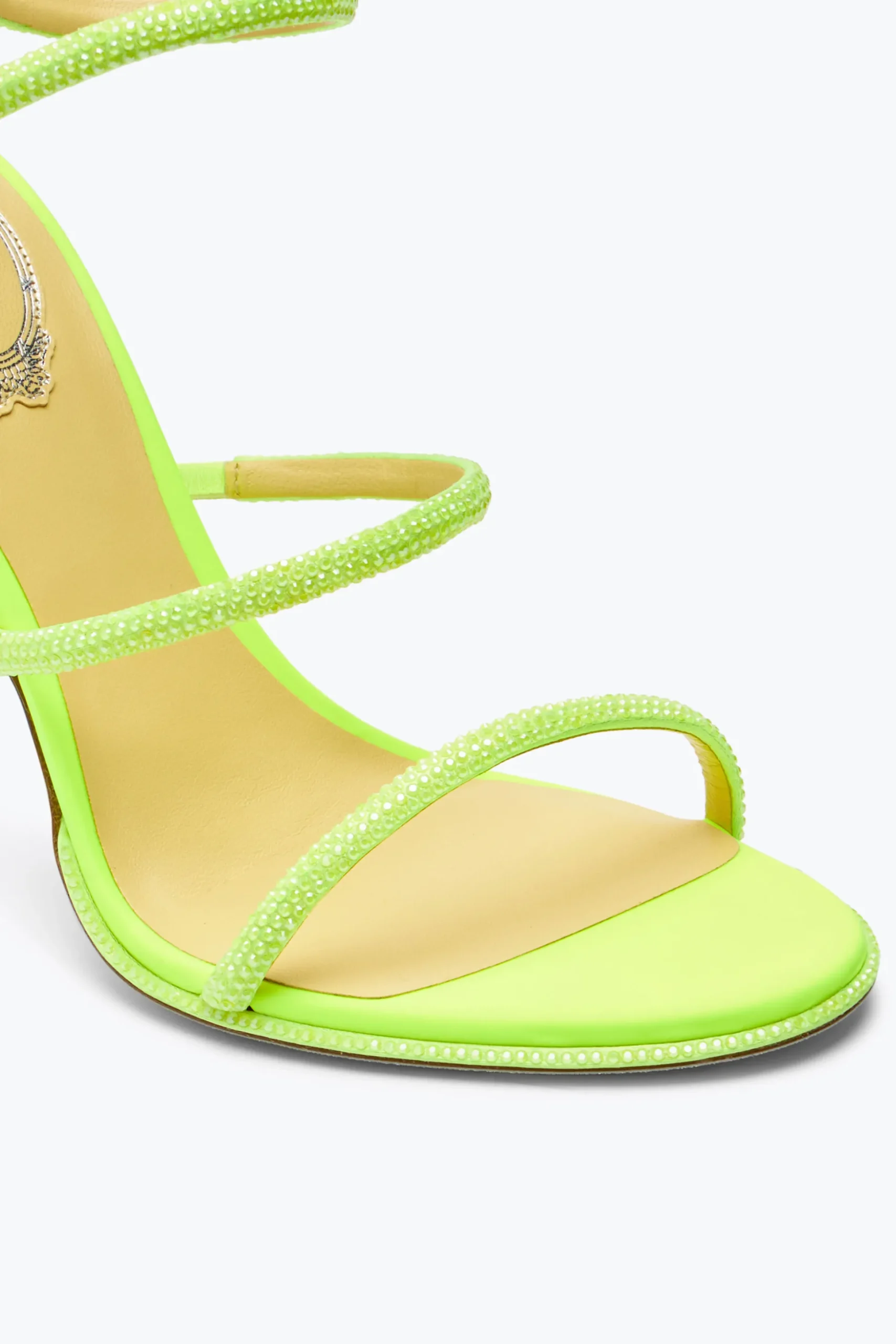 Sandale Cleo jaune fluo avec cristaux 105