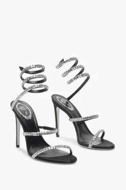 SANDALE CLEO NOIRE AVEC CRISTAUX BAGUETTE 105