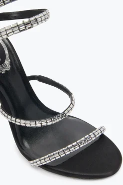 SANDALE CLEO NOIRE AVEC CRISTAUX BAGUETTE 105