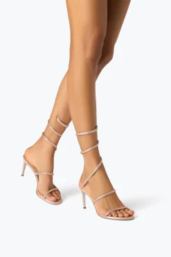 Sandale Cleo nude avec cristaux 80