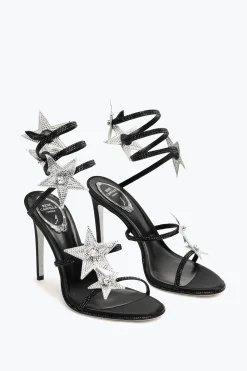 SANDALE CLEO STAR NOIR & ARGENT 105
