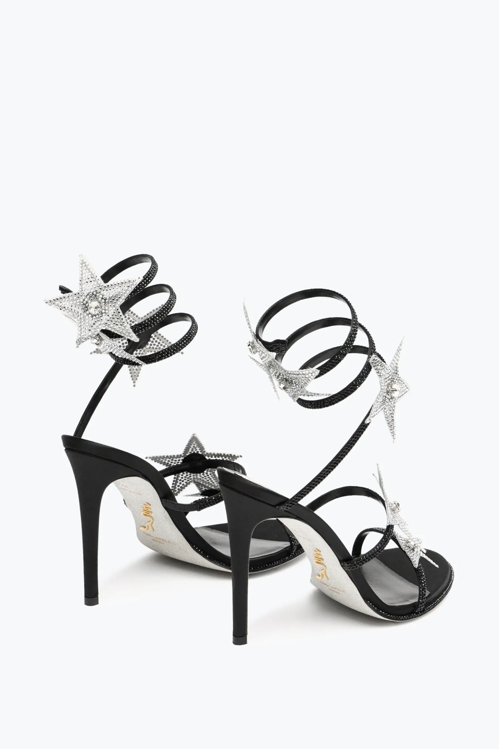SANDALE CLEO STAR NOIR & ARGENT 105
