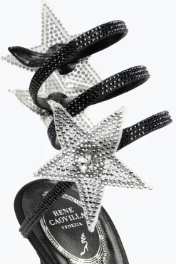 SANDALE CLEO STAR NOIR & ARGENT 105