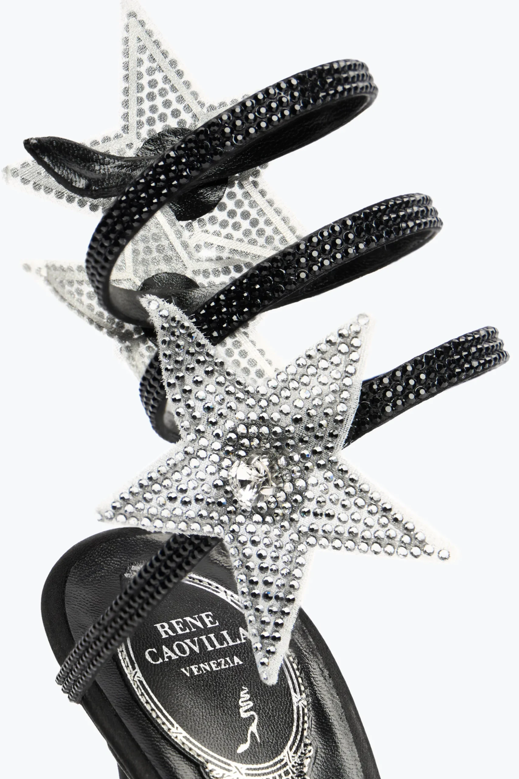 SANDALE CLEO STAR NOIR & ARGENT 105