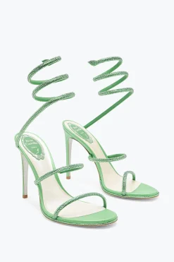 Sandale Cleo vert menthe avec cristaux 105