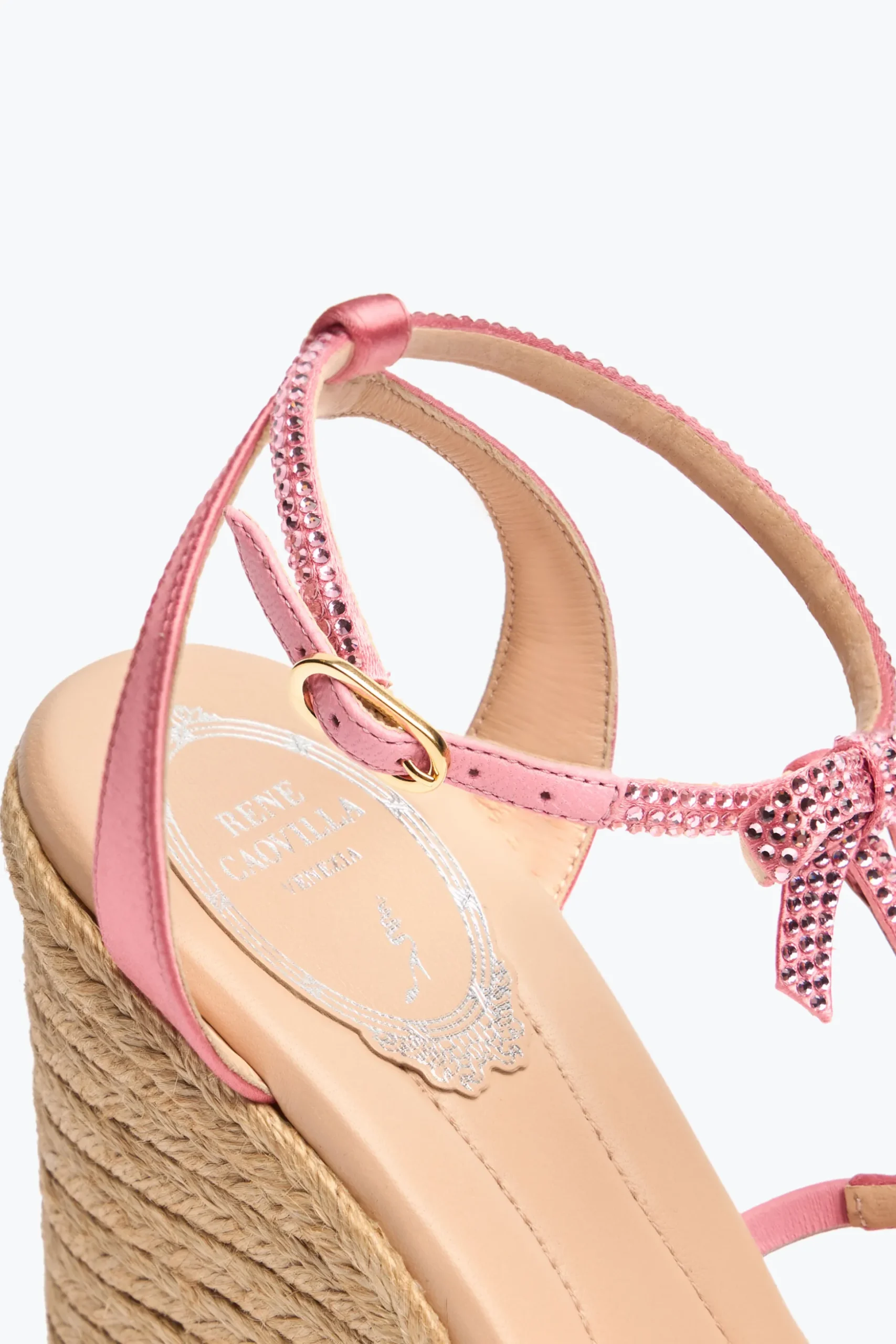 SANDALE COMPENSÉE CATERINA ROSE BONBON 120