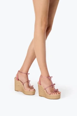SANDALE COMPENSÉE CATERINA ROSE BONBON 120