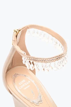 SANDALE COMPENSÉE CHANDELIER ROSE POUDRÉ 80