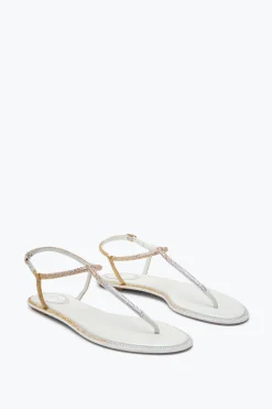 Sandale Diana ivoire avec cristaux or et argent 10
