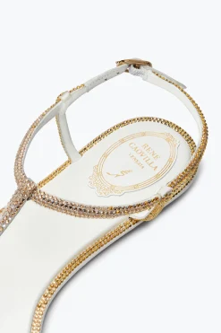 Sandale Diana ivoire avec cristaux or et argent 10