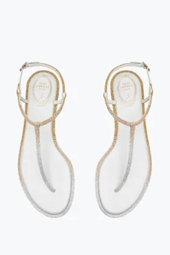 Sandale Diana ivoire avec cristaux or et argent 10