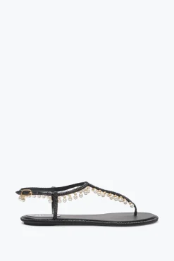 SANDALE DIANA NOIRE AVEC PERLES 10