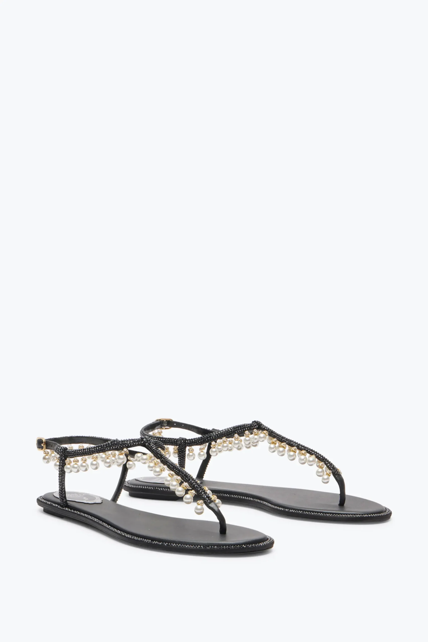 SANDALE DIANA NOIRE AVEC PERLES 10