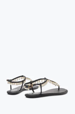 SANDALE DIANA NOIRE AVEC PERLES 10