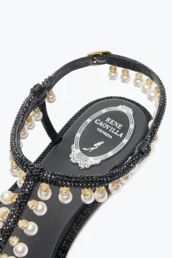 SANDALE DIANA NOIRE AVEC PERLES 10