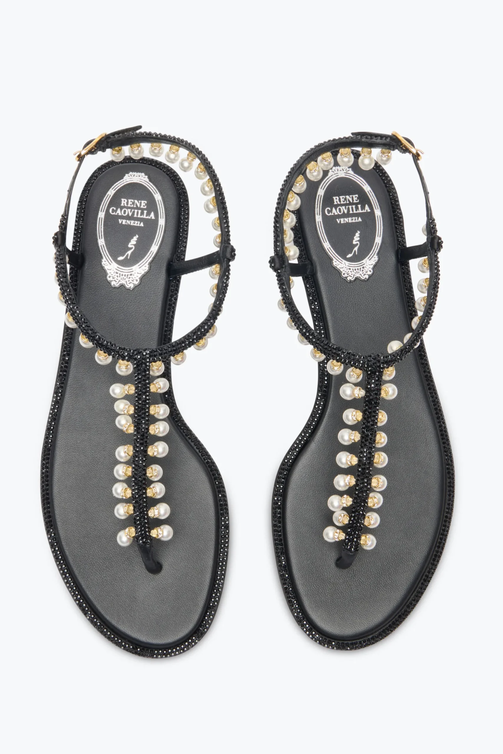 SANDALE DIANA NOIRE AVEC PERLES 10