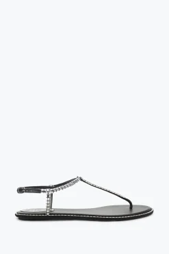 SANDALE DIANA NOIRE AVEC CRISTAUX BAGUETTE