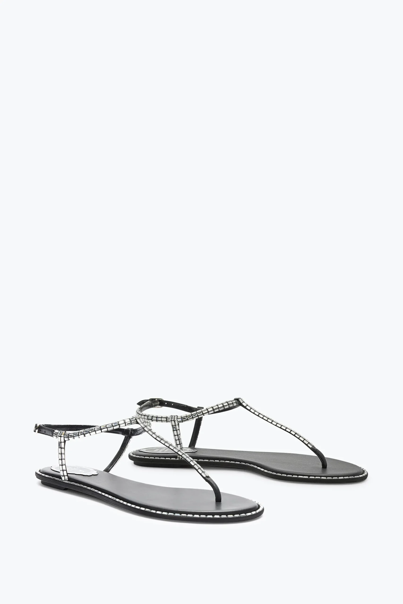SANDALE DIANA NOIRE AVEC CRISTAUX BAGUETTE