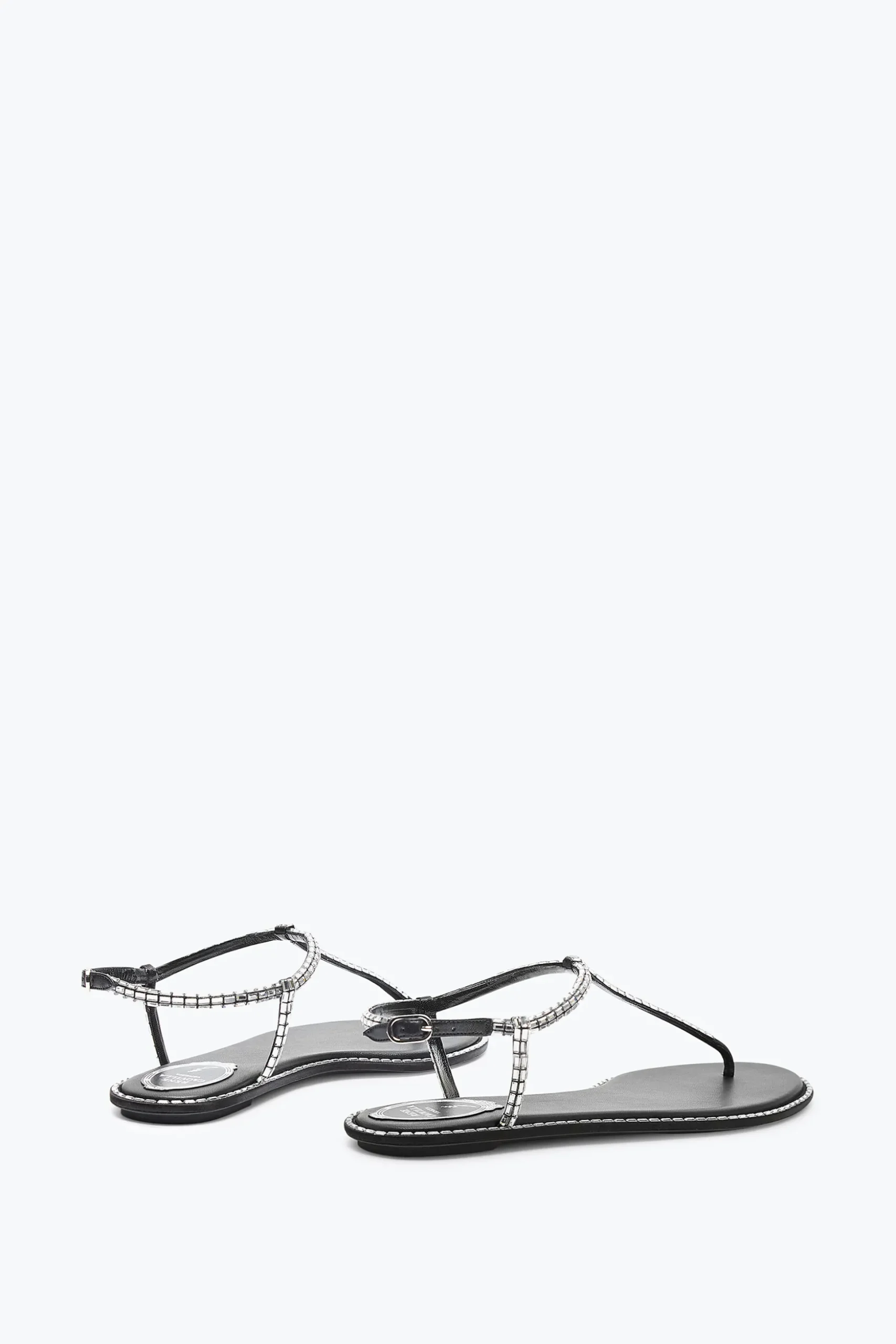 SANDALE DIANA NOIRE AVEC CRISTAUX BAGUETTE