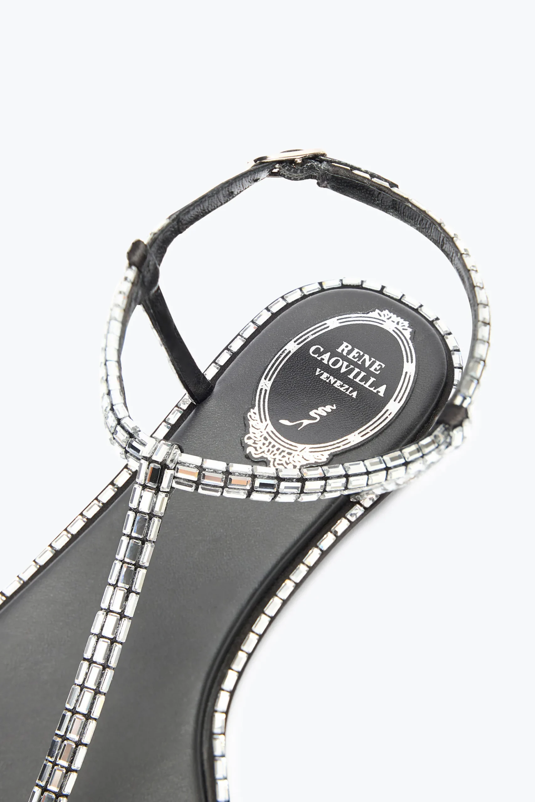 SANDALE DIANA NOIRE AVEC CRISTAUX BAGUETTE