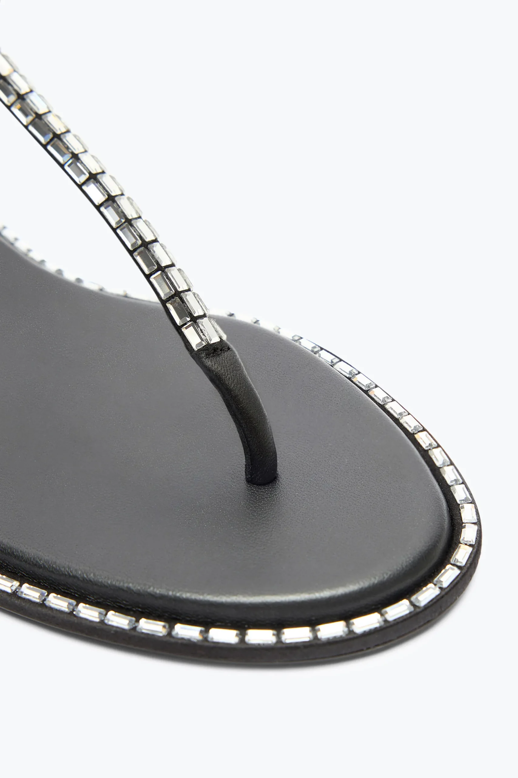 SANDALE DIANA NOIRE AVEC CRISTAUX BAGUETTE