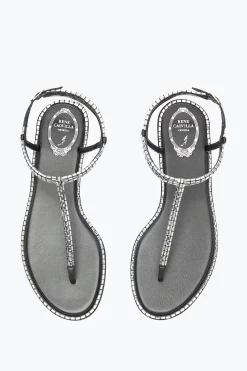 SANDALE DIANA NOIRE AVEC CRISTAUX BAGUETTE
