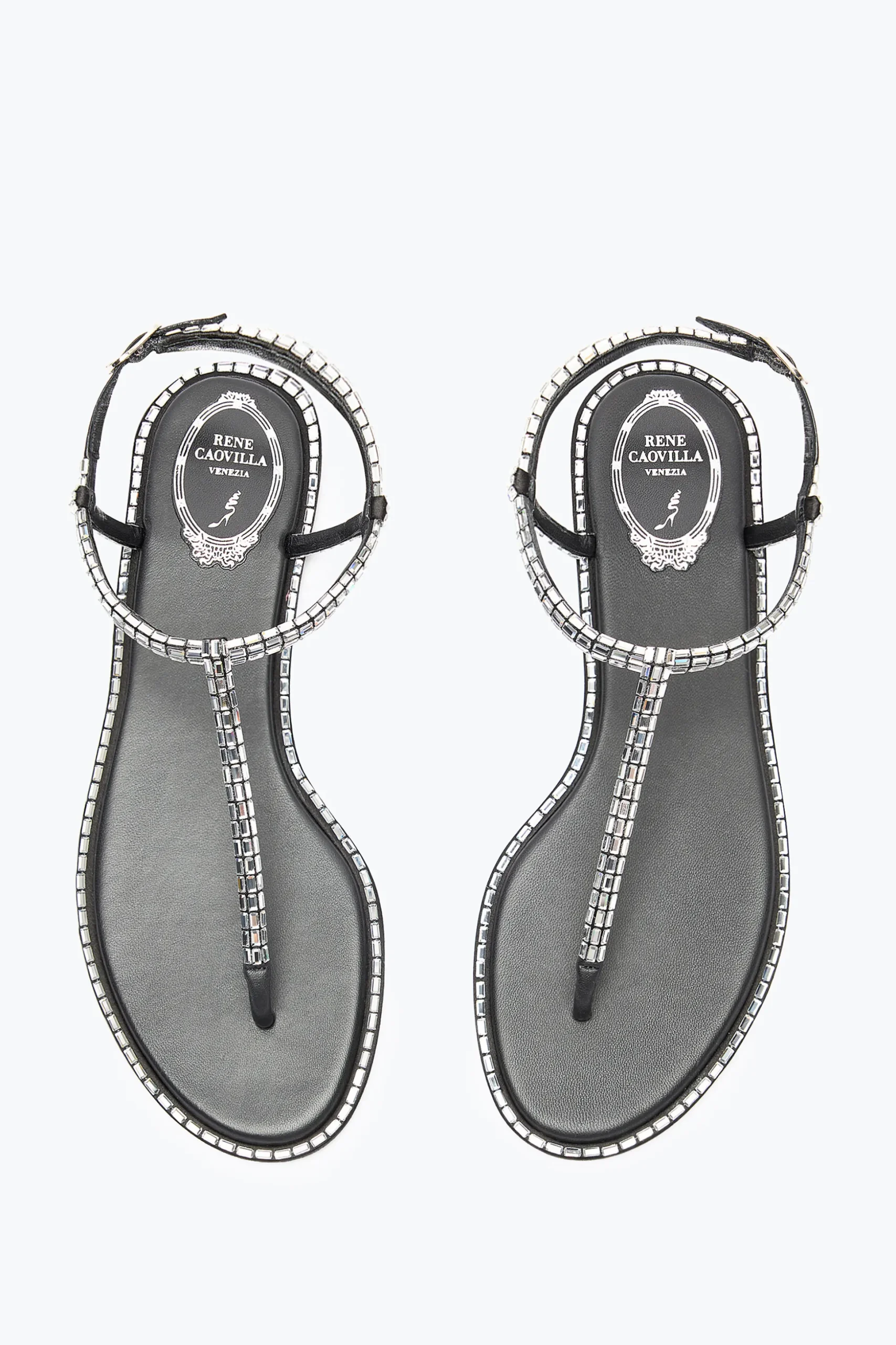 SANDALE DIANA NOIRE AVEC CRISTAUX BAGUETTE