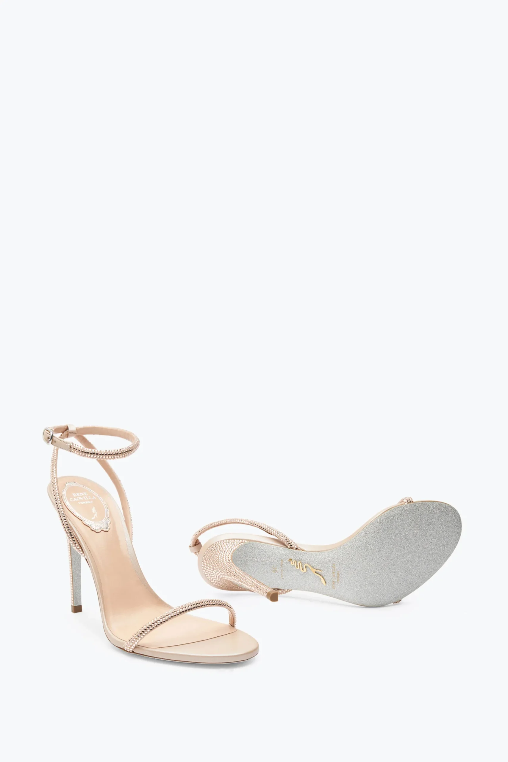 Sandale Ellabrita Rose Poudré Avec Cristaux 105