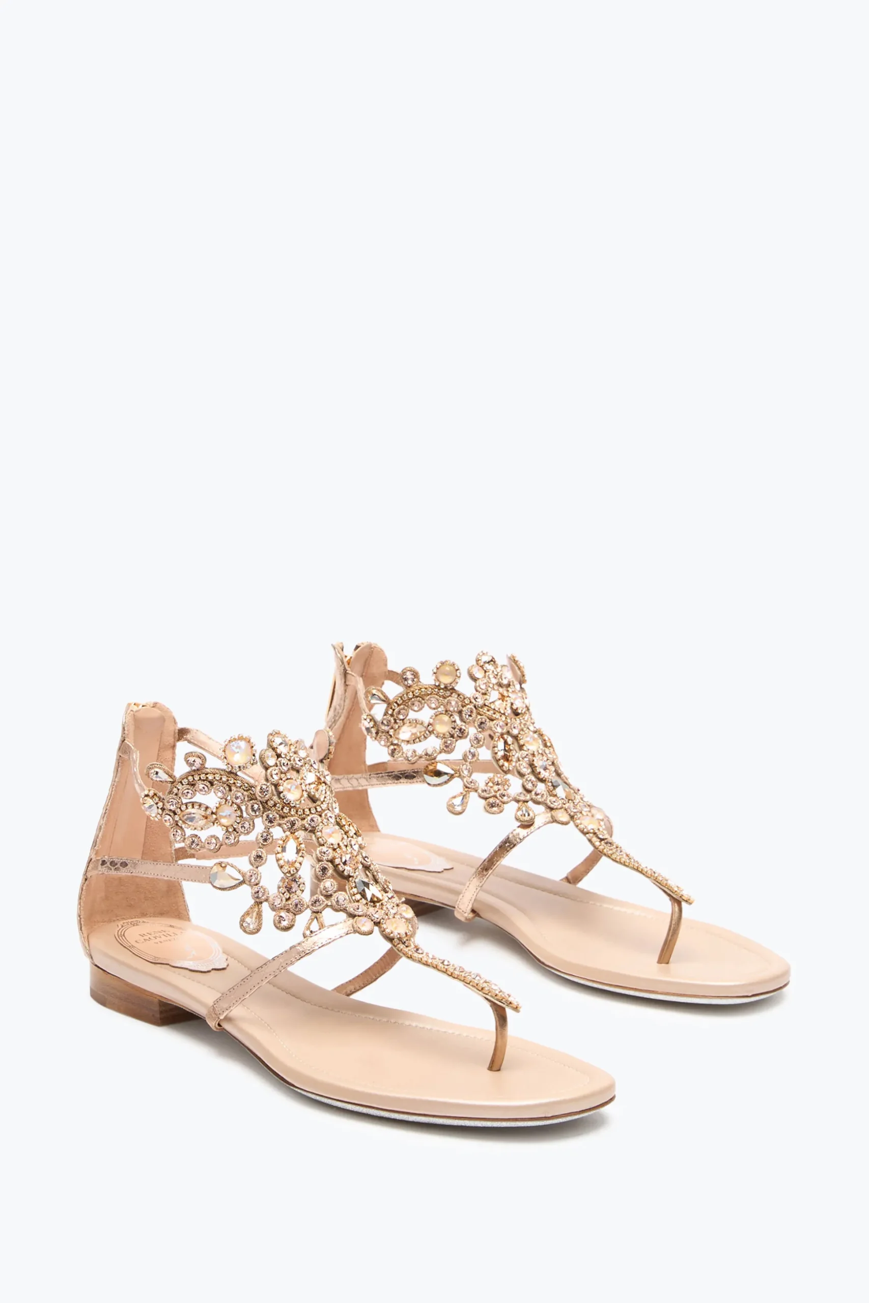 SANDALE ENTREDOIGT VENEZIANA EN CUIR D’AYERS DORÉ 10
