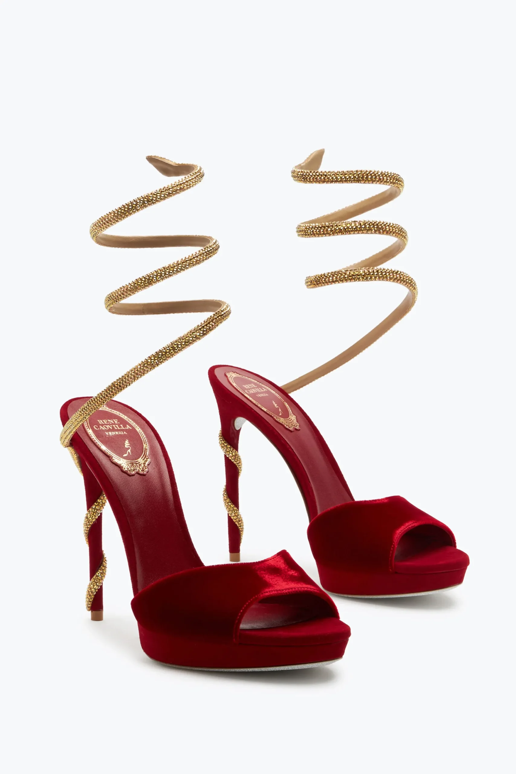 Sandale Margot En Velours Rouge 120