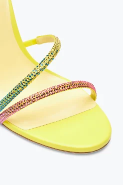 Sandale Margot jaune avec dégradé de cristaux 105